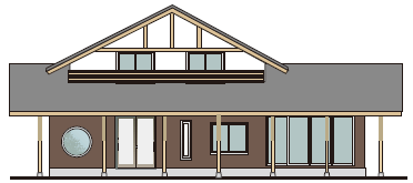 数寄屋風の白壁の妻壁に山型状に組み合わせ、付け柱として使用した例です。
