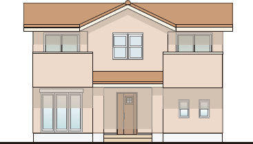 洋風の明るい外壁の家